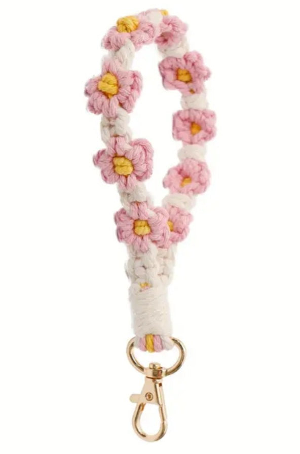 Crochet Daisy Key / phone chain