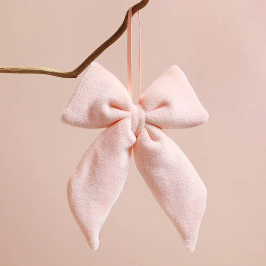 Pink Velvet Bow Hanging Decoration